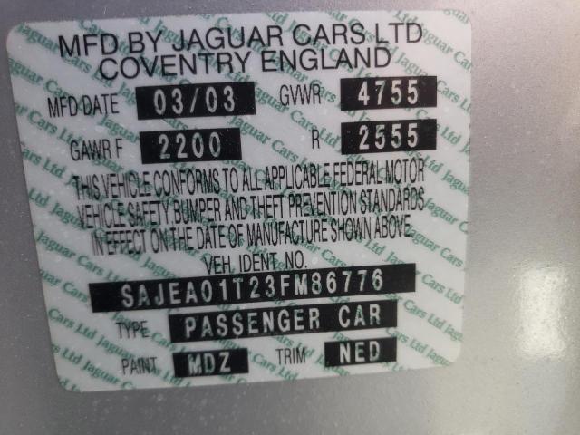 Photo 10 from auction – 2003 JAGUAR S-TYPE with VIN SAJEA01T23FM86776