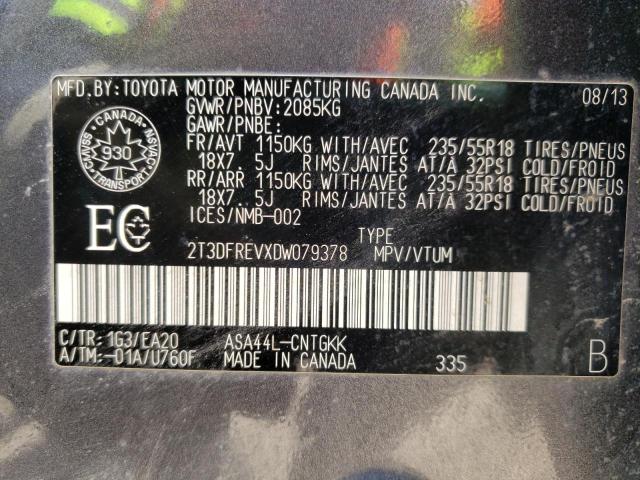 Photo 10 from auction – 2013 TOYOTA RAV4 LIMIT with VIN 2T3DFREVXDW079378