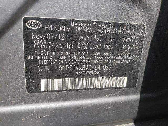Photo 10 from auction – 2013 HYUNDAI SONATA SE with VIN 5NPEC4AB4DH641097
