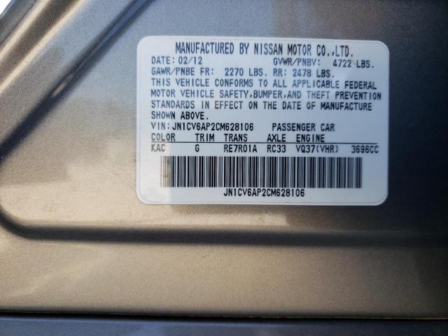 Photo 10 from auction – 2012 INFINITI G37 BASE with VIN JN1CV6AP2CM628106