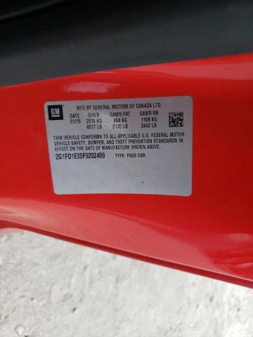 Photo 10 from auction – 2015 CHEVROLET CAMARO LT with VIN 2G1FD1E35F9202489