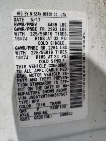 Photo 10 from auction – 2017 NISSAN ROGUE S with VIN JN8AT2MT9HW397507