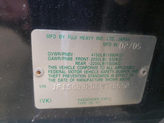 Photo 10 from auction – 2005 SUBARU FORESTER with VIN JF1SG63605H748592
