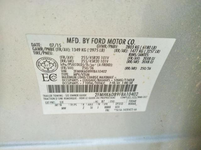 Photo 10 from auction – 2015 FORD FLEX LIMIT with VIN 2FMHK6D89FBA10402