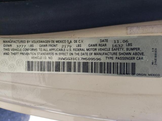 Photo 10 from auction – 2007 VOLKSWAGEN NEW BEETLE with VIN 3VWSG31C17M509596
