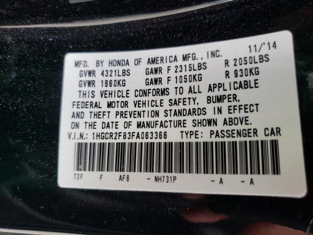 Photo 10 from auction – 2015 HONDA ACCORD EXL with VIN 1HGCR2F83FA063366