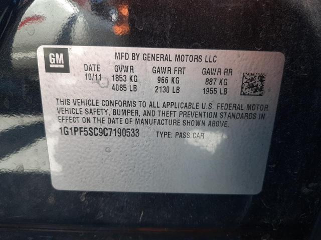 Photo 10 from auction – 2012 CHEVROLET CRUZE LT with VIN 1G1PF5SC9C7190533