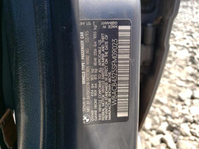 Photo 10 from auction – 1995 BMW 325 I AUTO with VIN WBACB4325SFM09023