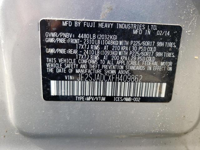 Photo 10 from auction – 2015 SUBARU FORESTER 2 with VIN JF2SJADCXFH409862