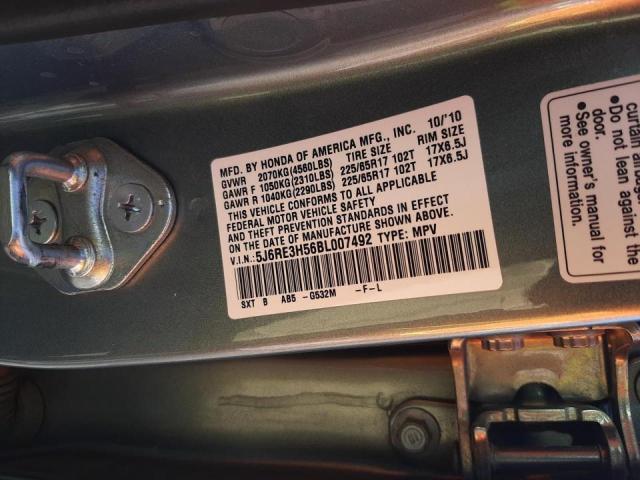 Photo 10 from auction – 2011 HONDA CR-V EX with VIN 5J6RE3H56BL007492