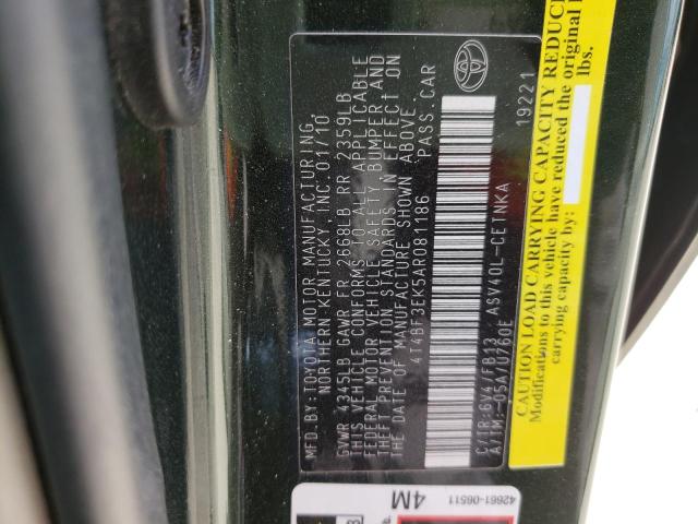 Photo 10 from auction – 2010 TOYOTA CAMRY BASE with VIN 4T4BF3EK5AR081186