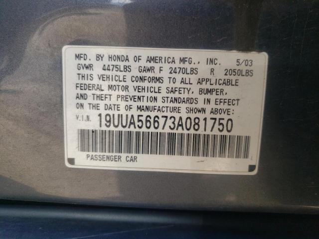 Photo 10 from auction – 2003 ACURA 3.2TL with VIN 19UUA56673A081750