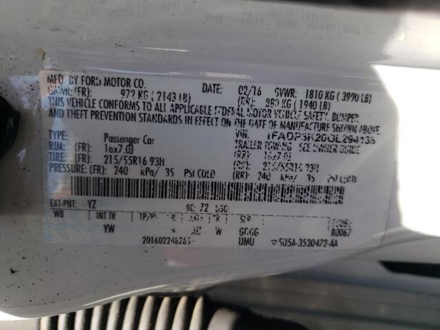 Photo 10 from auction – 2016 FORD FOCUS SE with VIN 1FADP3K20GL294138