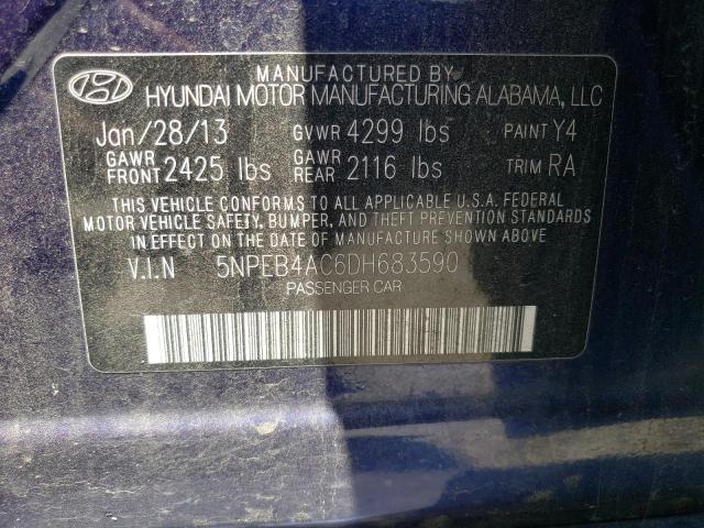 Photo 10 from auction – 2013 HYUNDAI SONATA GLS with VIN 5NPEB4AC6DH683590