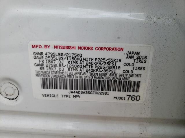 Photo 10 from auction – 2016 MITSUBISHI OUTLANDER with VIN JA4AD3A36GZ022961