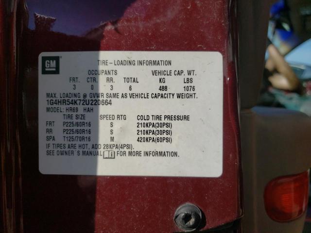 Photo 10 from auction – 2002 BUICK LESABRE LI with VIN 1G4HR54K72U220664
