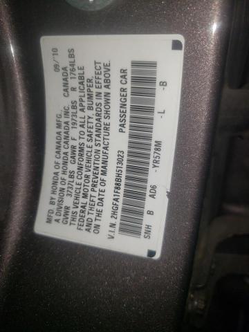 Photo 10 from auction – 2011 HONDA CIVIC EX with VIN 2HGFA1F88BH513023