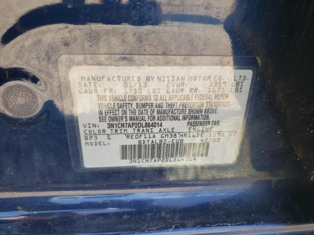 Photo 10 from auction – 2013 NISSAN VERSA S with VIN 3N1CN7AP2DL864014
