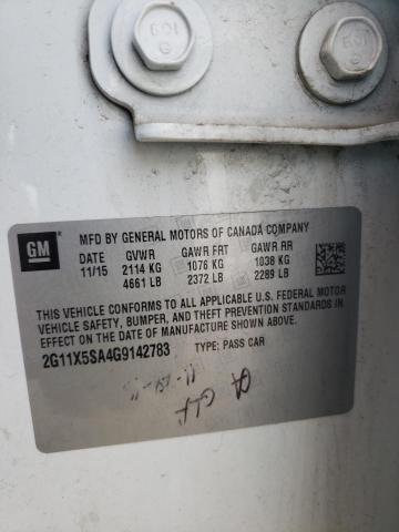 Photo 10 from auction – 2016 CHEVROLET IMPALA LS with VIN 2G11X5SA4G9142783
