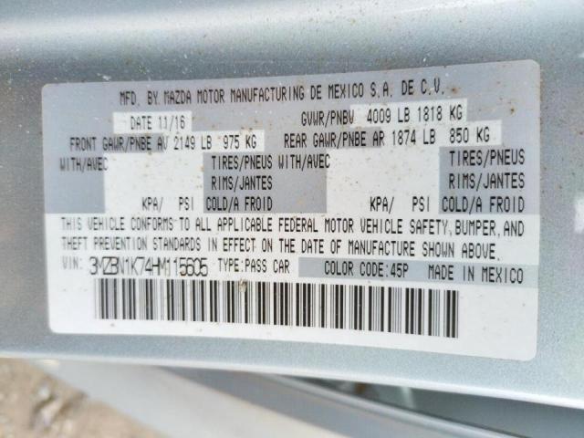 Photo 10 from auction – 2017 MAZDA 3 SPORT with VIN 3MZBN1K74HM115605