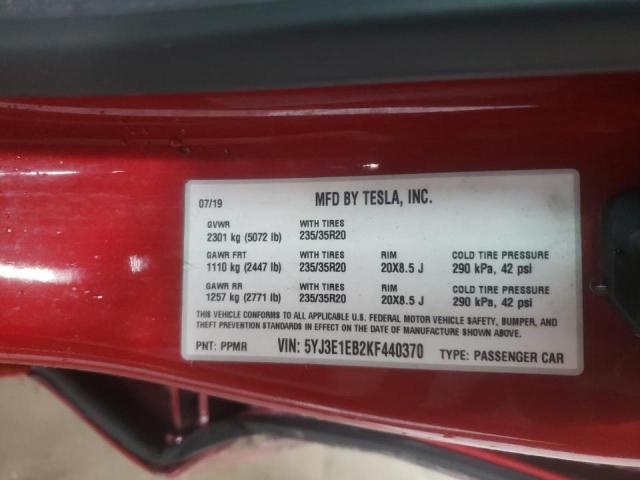 Photo 10 from auction – 2019 TESLA MODEL 3 with VIN 5YJ3E1EB2KF440370