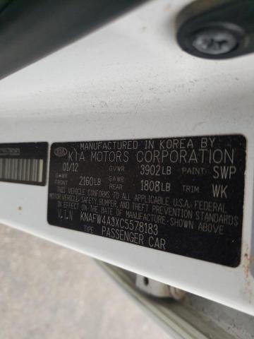 Photo 10 from auction – 2012 KIA FORTE SX with VIN KNAFW4A3XC5578183