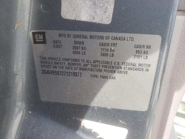Photo 10 from auction – 2007 BUICK LACROSSE C with VIN 2G4WE587271219577