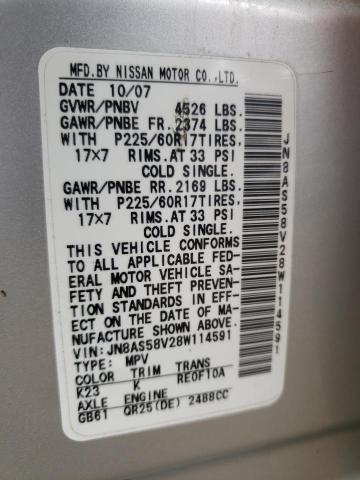 Photo 10 from auction – 2008 NISSAN ROGUE S with VIN JN8AS58V28W114591