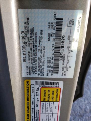 Photo 10 from auction – 2018 FORD FUSION SE with VIN 3FA6P0LU7JR246295