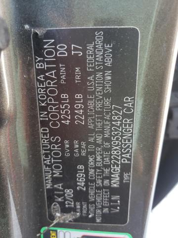 Photo 10 from auction – 2009 KIA OPTIMA LX with VIN KNAGE228X95324827