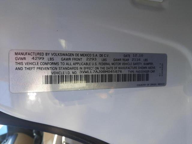 Photo 10 from auction – 2011 VOLKSWAGEN JETTA TDI with VIN 3VWLL7AJ0BM045876