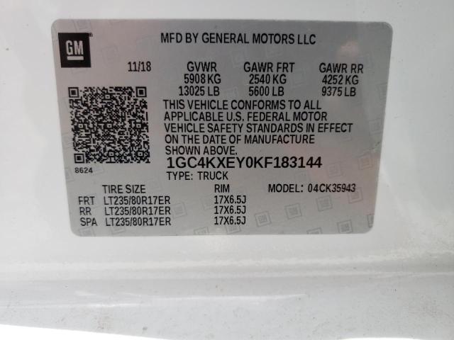 Photo 10 from auction – 2019 CHEVROLET SILVERADO with VIN 1GC4KXEY0KF183144