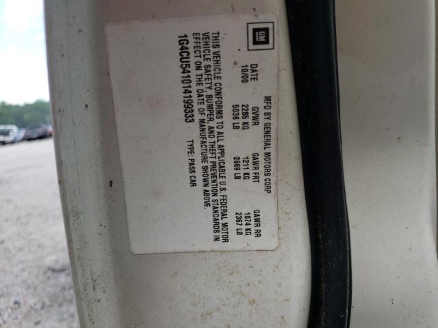 Photo 10 from auction – 2001 BUICK PARK AVENU with VIN 1G4CU541014199333