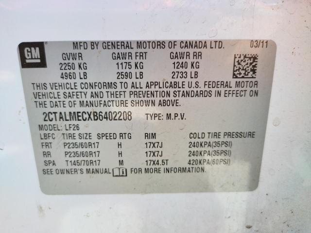 Photo 10 from auction – 2011 GMC TERRAIN SL with VIN 2CTALMECXB6402208