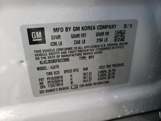 Photo 10 from auction – 2015 BUICK ENCORE CON with VIN KL4CJBSB5FB223985