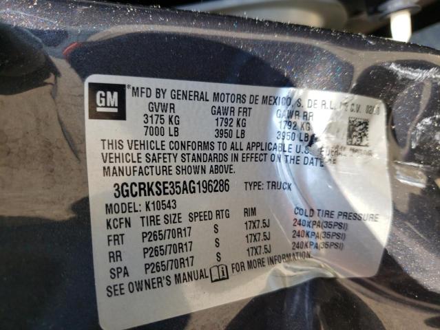 Photo 10 from auction – 2010 CHEVROLET SILVERADO with VIN 3GCRKSE35AG196286