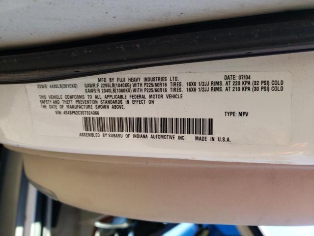 Photo 10 from auction – 2005 SUBARU LEGACY OUT with VIN 4S4BP62C357324066