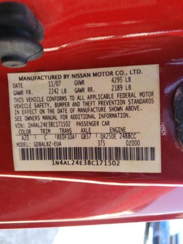 Photo 10 from auction – 2008 NISSAN ALTIMA 2.5 with VIN 1N4AL24E38C171502
