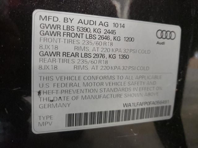 Photo 10 from auction – 2015 AUDI Q5 PREMIUM with VIN WA1LFAFP0FA056491