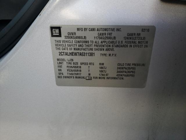 Photo 10 from auction – 2010 GMC TERRAIN SL with VIN 2CTALHEW7A6311381