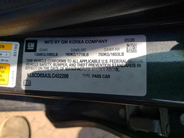 Photo 10 from auction – 2020 CHEVROLET SPARK 1LT with VIN KL8CD6SA3LC452286