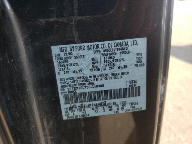 Photo 10 from auction – 2003 FORD F150 with VIN 2FTRX18L73CA40385