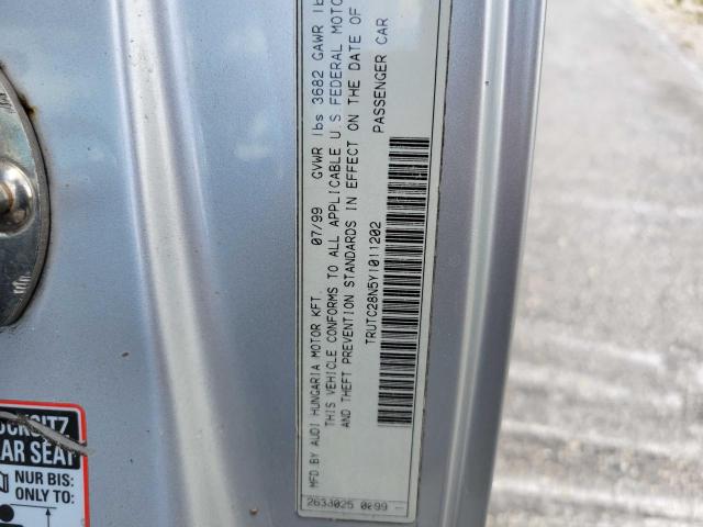 Photo 10 from auction – 2000 AUDI TT with VIN TRUTC28N5Y1011202