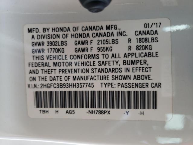 Photo 10 from auction – 2017 HONDA CIVIC TOUR with VIN 2HGFC3B93HH357745