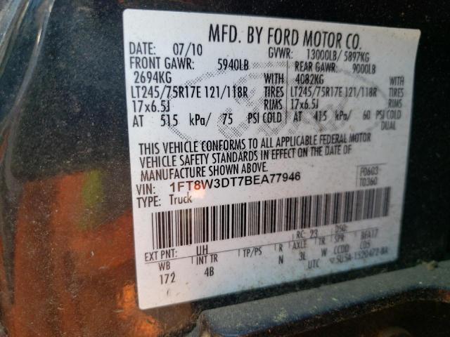 Photo 10 from auction – 2011 FORD F350 SUPER with VIN 1FT8W3DT7BEA77946