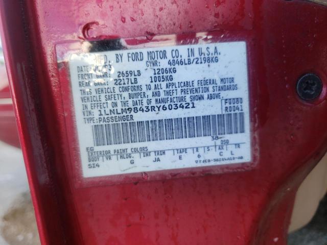 Photo 10 from auction – 1994 LINCOLN CONTINENTA with VIN 1LNLM9843RY603421