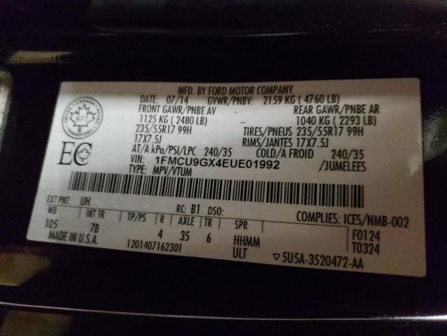 Photo 10 from auction – 2014 FORD ESCAPE SE with VIN 1FMCU9GX4EUE01992