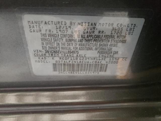 Photo 10 from auction – 2020 NISSAN VERSA SV with VIN 3N1CN8EV1LL854975