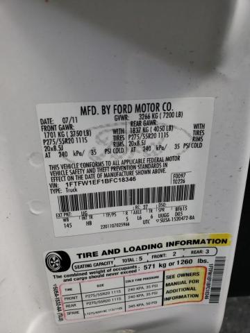 Photo 10 from auction – 2011 FORD F150 SUPER with VIN 1FTFW1EF1BFC18346