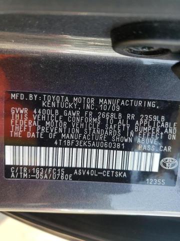 Photo 10 from auction – 2010 TOYOTA CAMRY with VIN 4T1BF3EK5AU060381